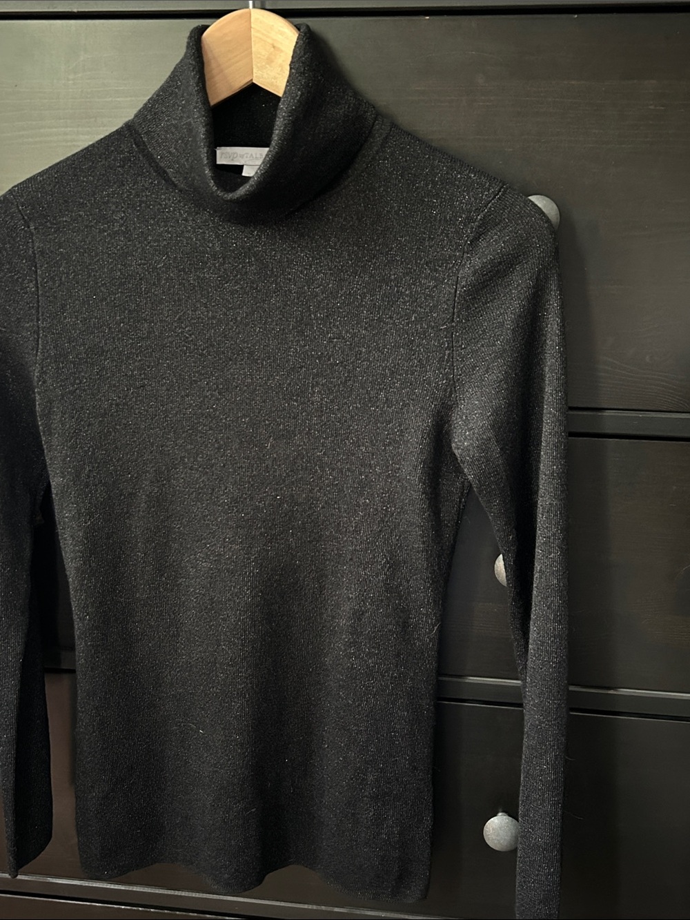 Black with Silver Sparkle Turtleneck Sweater